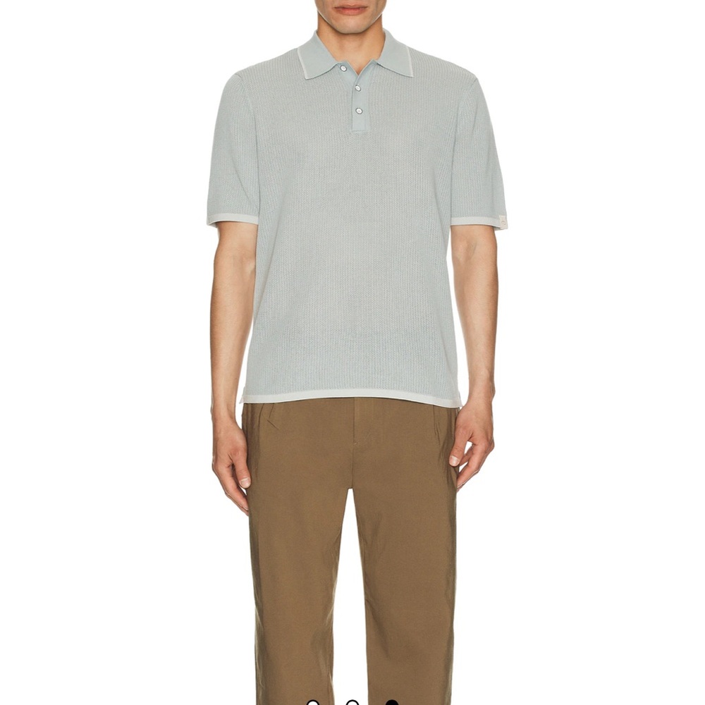 rag & bone Men's Harvey Knit Polo in Light Blue